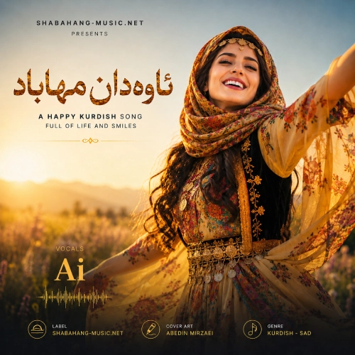 کاور آهنگ آوادان مهاباد (ئاوهدان مههاباد) با صدای زن هوش مصنوعی